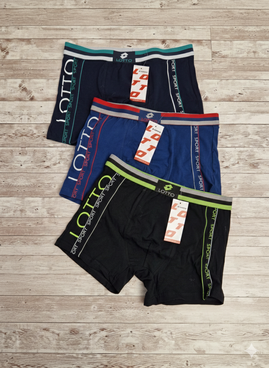 3 Pezzi Boxer Lotto Stampati