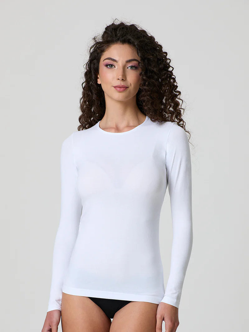 Maglia Jadea a girocollo in cotone elasticizzato
