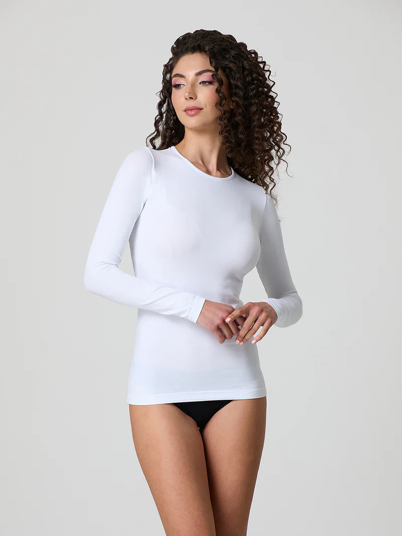 Maglia Jadea a girocollo in cotone elasticizzato