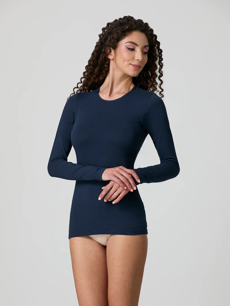 Maglia Jadea a girocollo in cotone elasticizzato