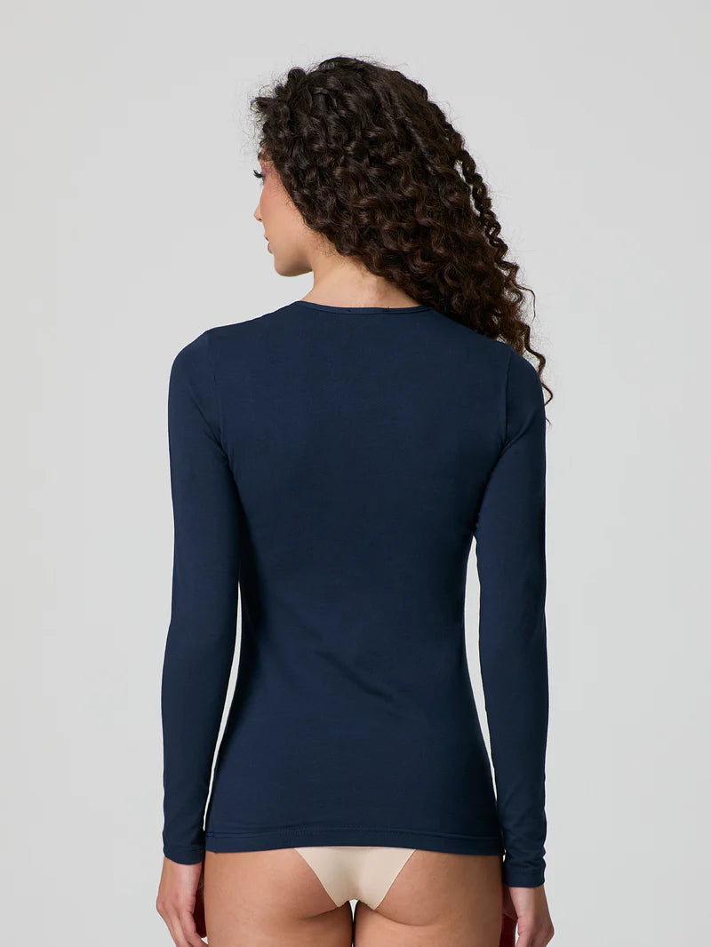Maglia Jadea a girocollo in cotone elasticizzato