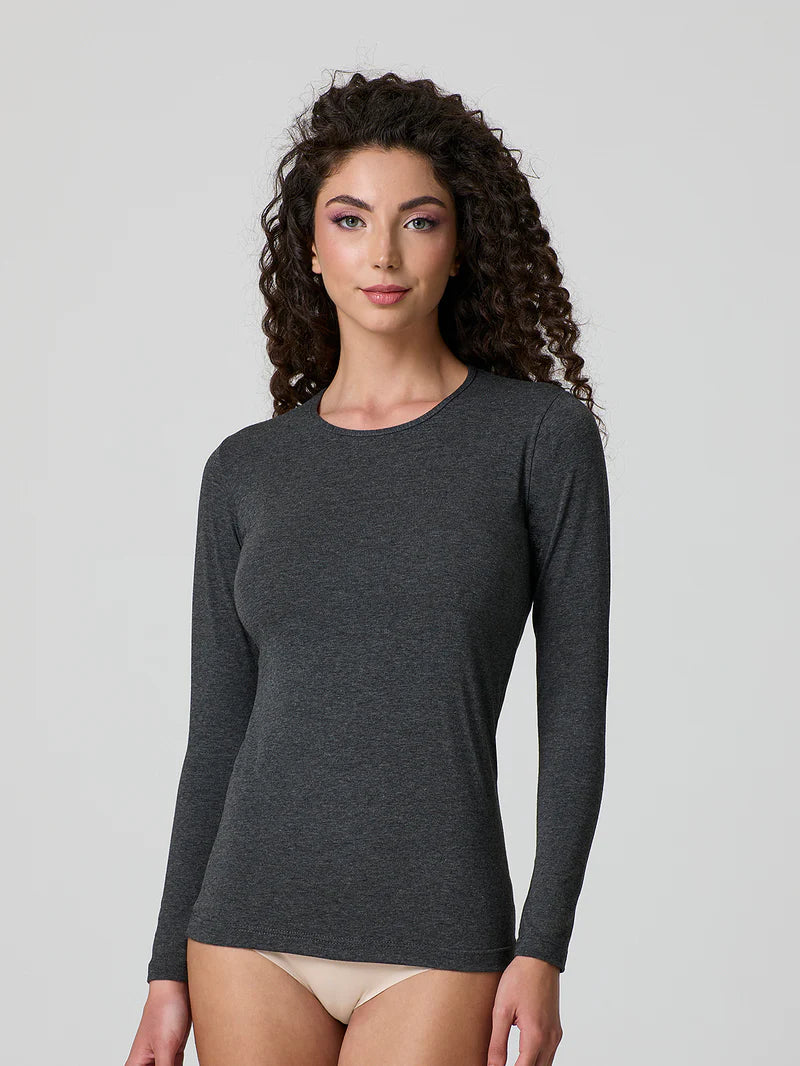 Maglia Jadea a girocollo in cotone elasticizzato