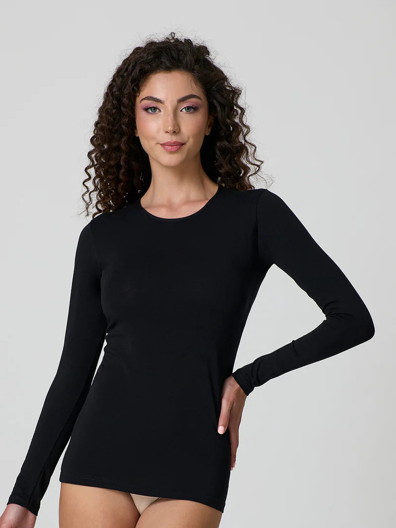 Maglia Jadea a girocollo in cotone elasticizzato