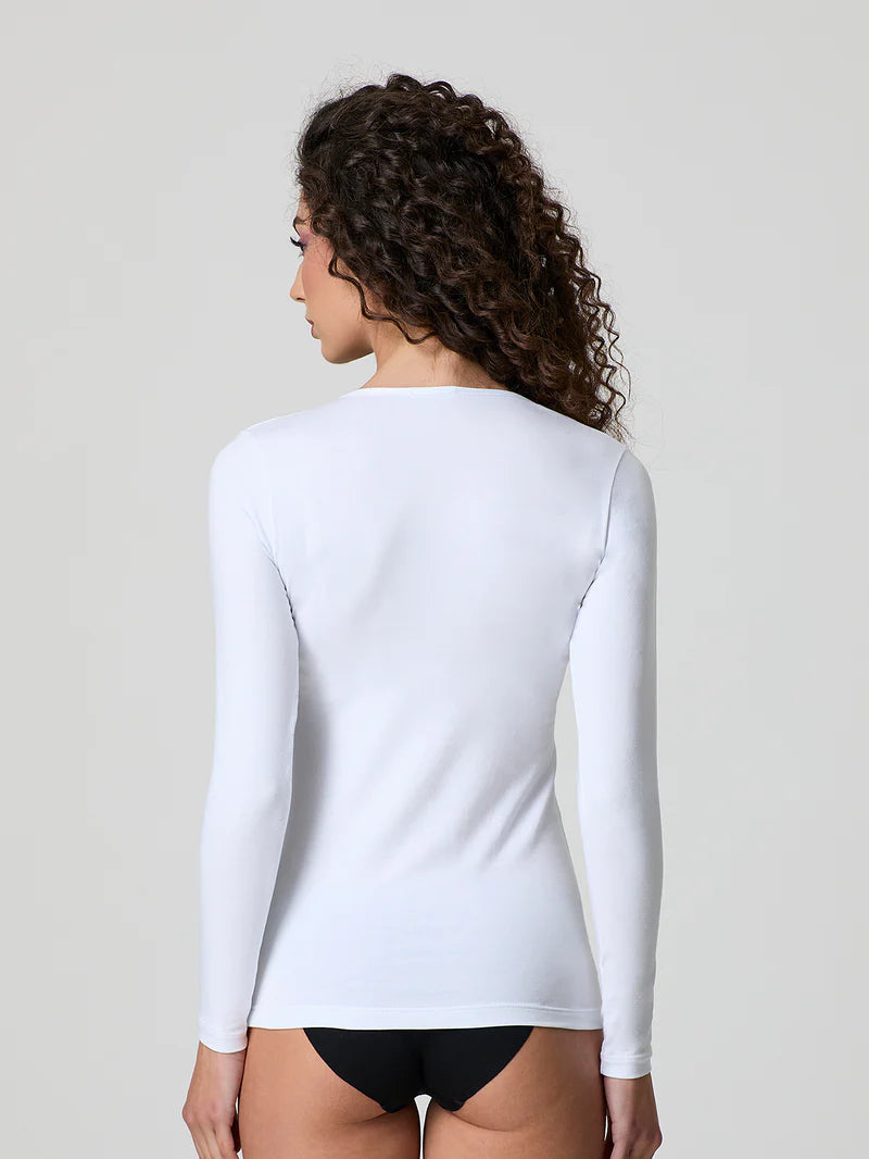 Maglia Jadea a scollo lollo in cotone elasticizzato