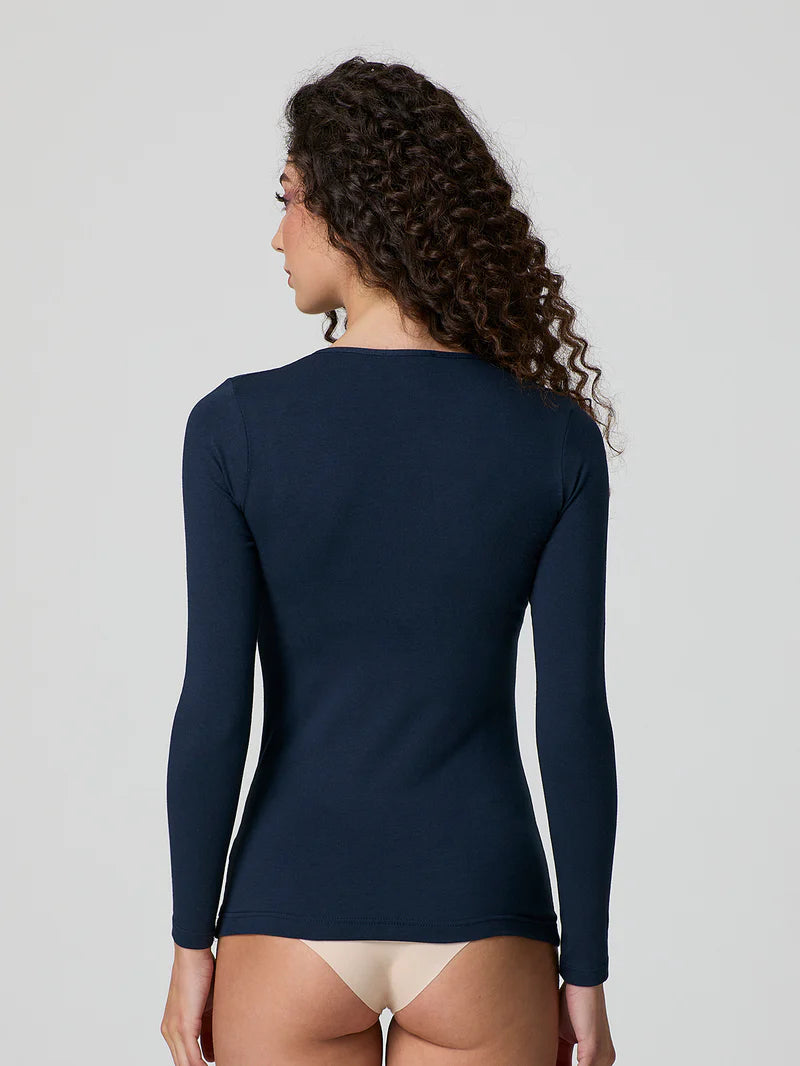 Maglia Jadea a scollo lollo in cotone elasticizzato