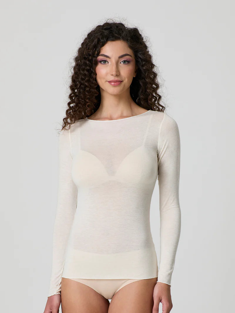 Maglia Jadea scollo a barca con cashmere