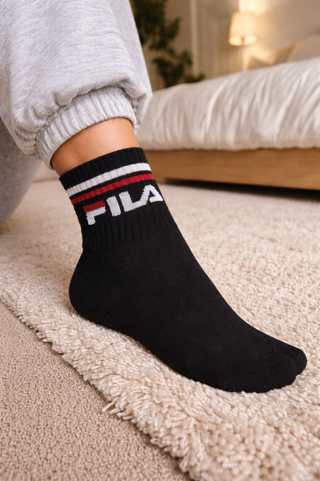 3 Pezzi Calze Fila Righe Retrò