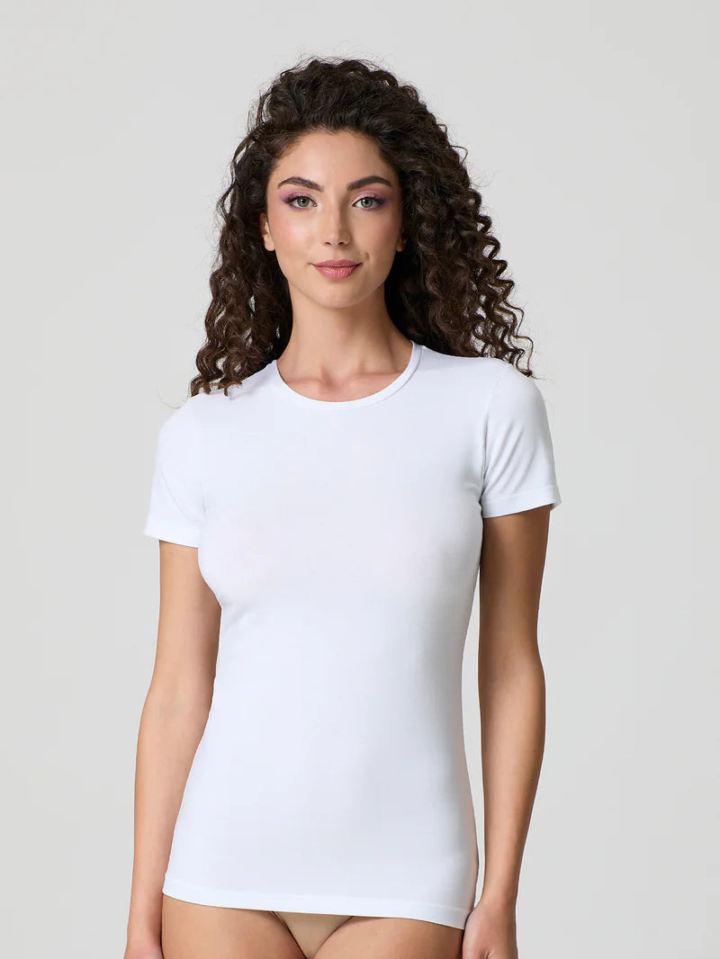 T-shirt Jadea a girocollo in cotone modal