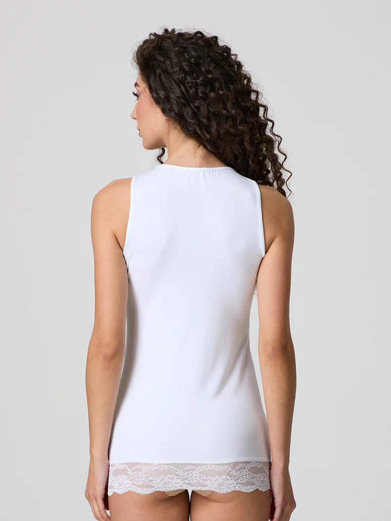 Canotta Jadea con pizzo in cotone modal