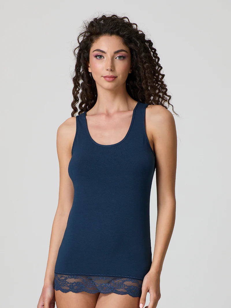 Canotta Jadea con pizzo in cotone modal