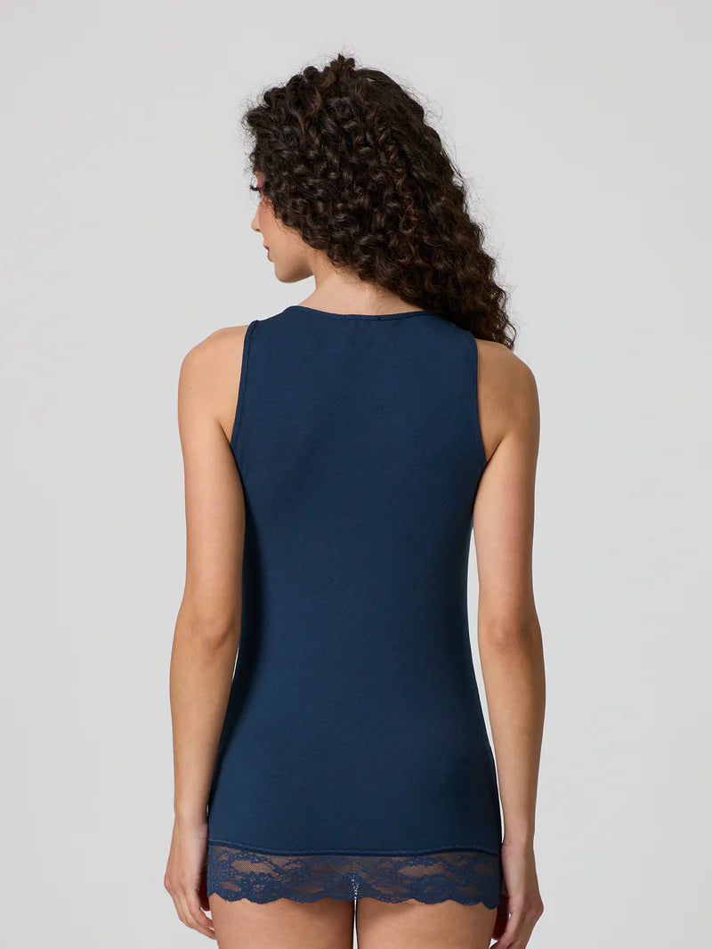 Canotta Jadea con pizzo in cotone modal