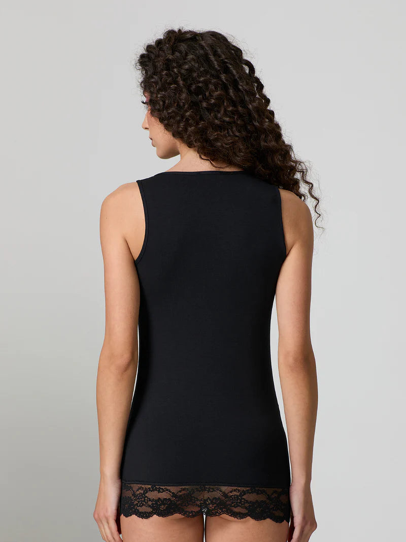 Canotta Jadea con pizzo in cotone modal