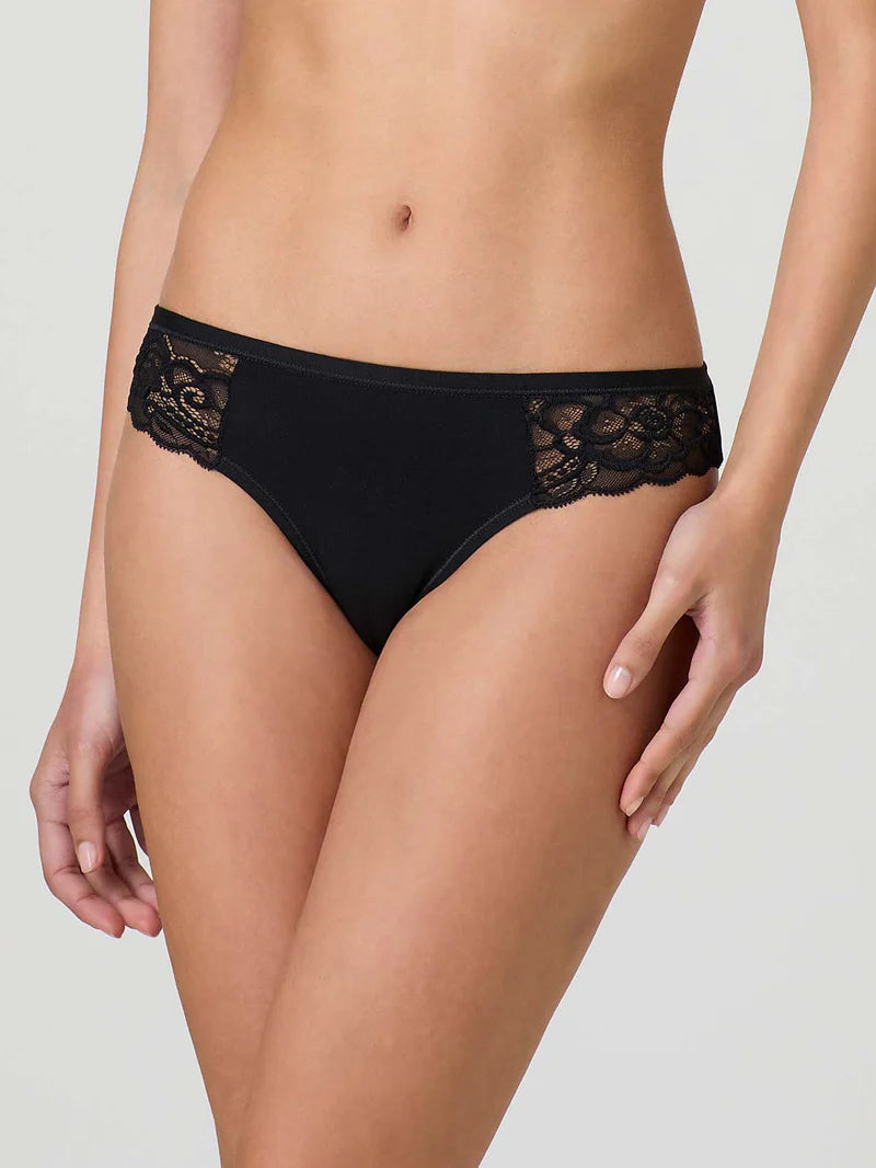 3 pezzi Brasiliana Jadea in cotone modal con pizzo e retro doppiato
