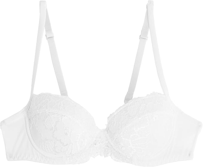 Reggiseno Balconette in Pizzo con Ferretto e Coppe Imbottite