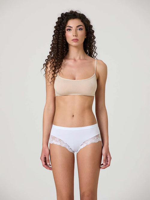 3 Pezzi Slip short Jadea in cotone modal e pizzo