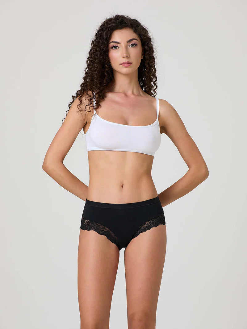 3 Pezzi Slip short Jadea in cotone modal e pizzo