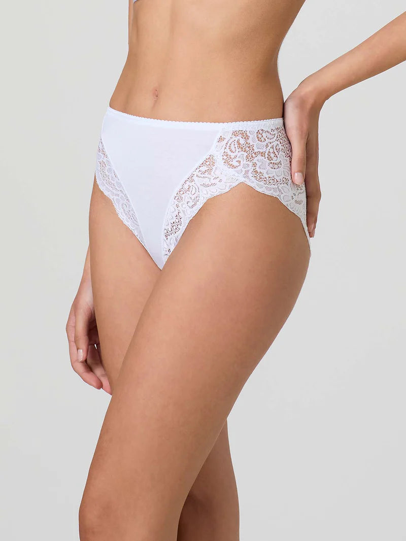 3 pezzi Slip Jadea in cotone modal con bordo a smerlo e pizzo