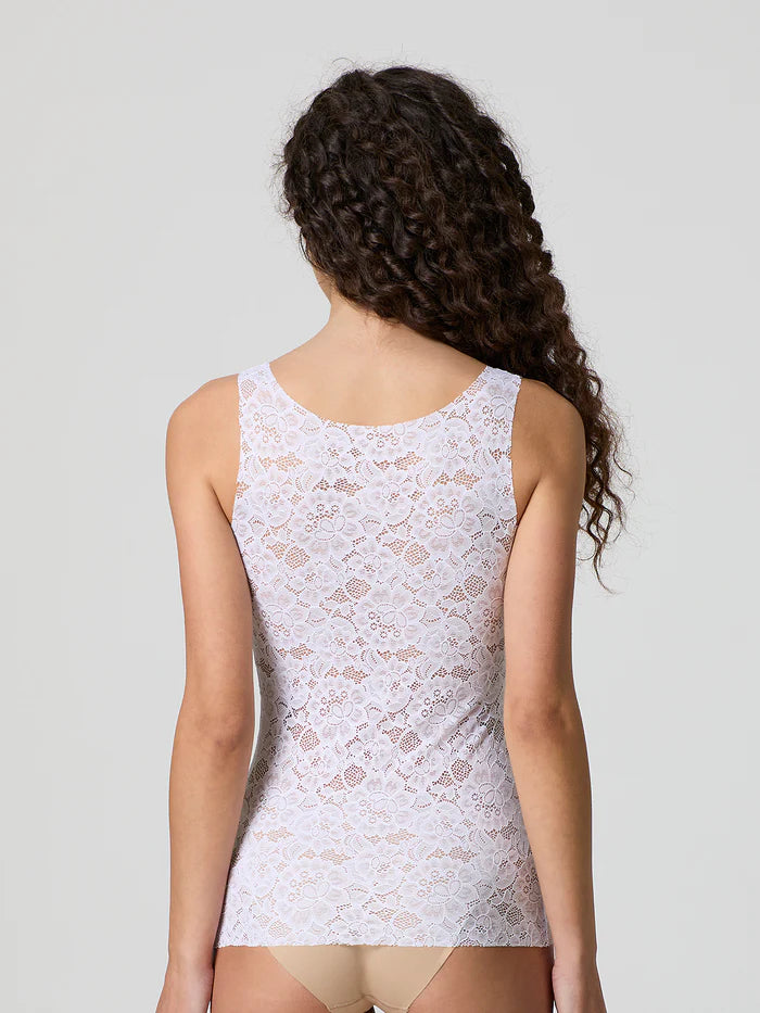 Canotta Jadea spalla larga in pizzo taglio laser