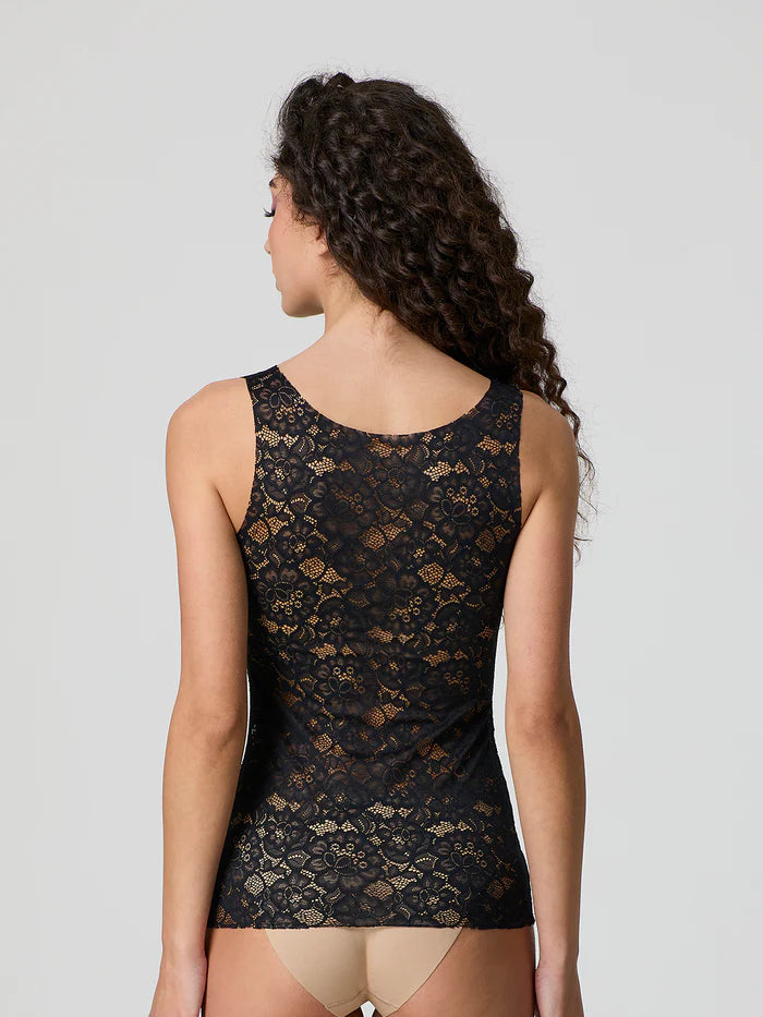 Canotta Jadea spalla larga in pizzo taglio laser