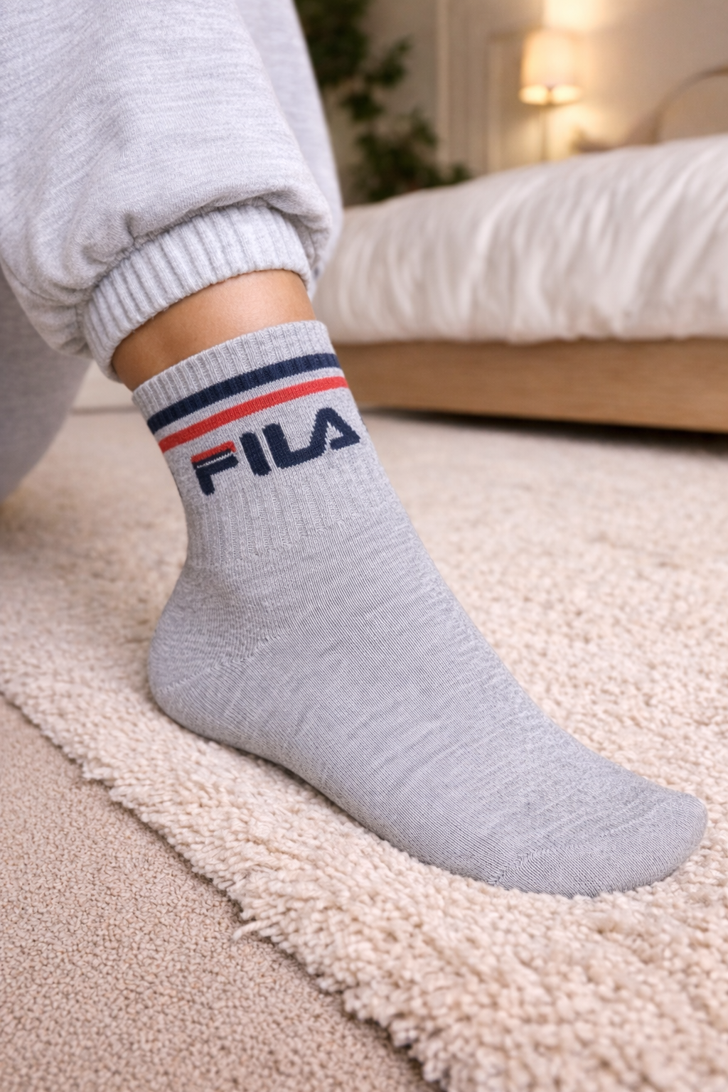 3 Pezzi Calze Fila Righe Retrò