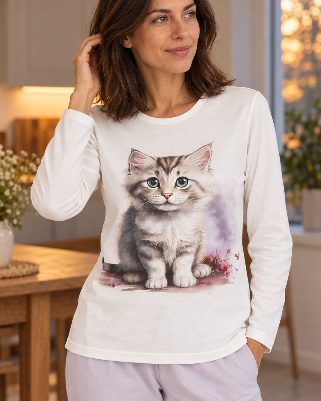 Pigiama Gattino in 100% Cotone Interlock – Made in Italy
