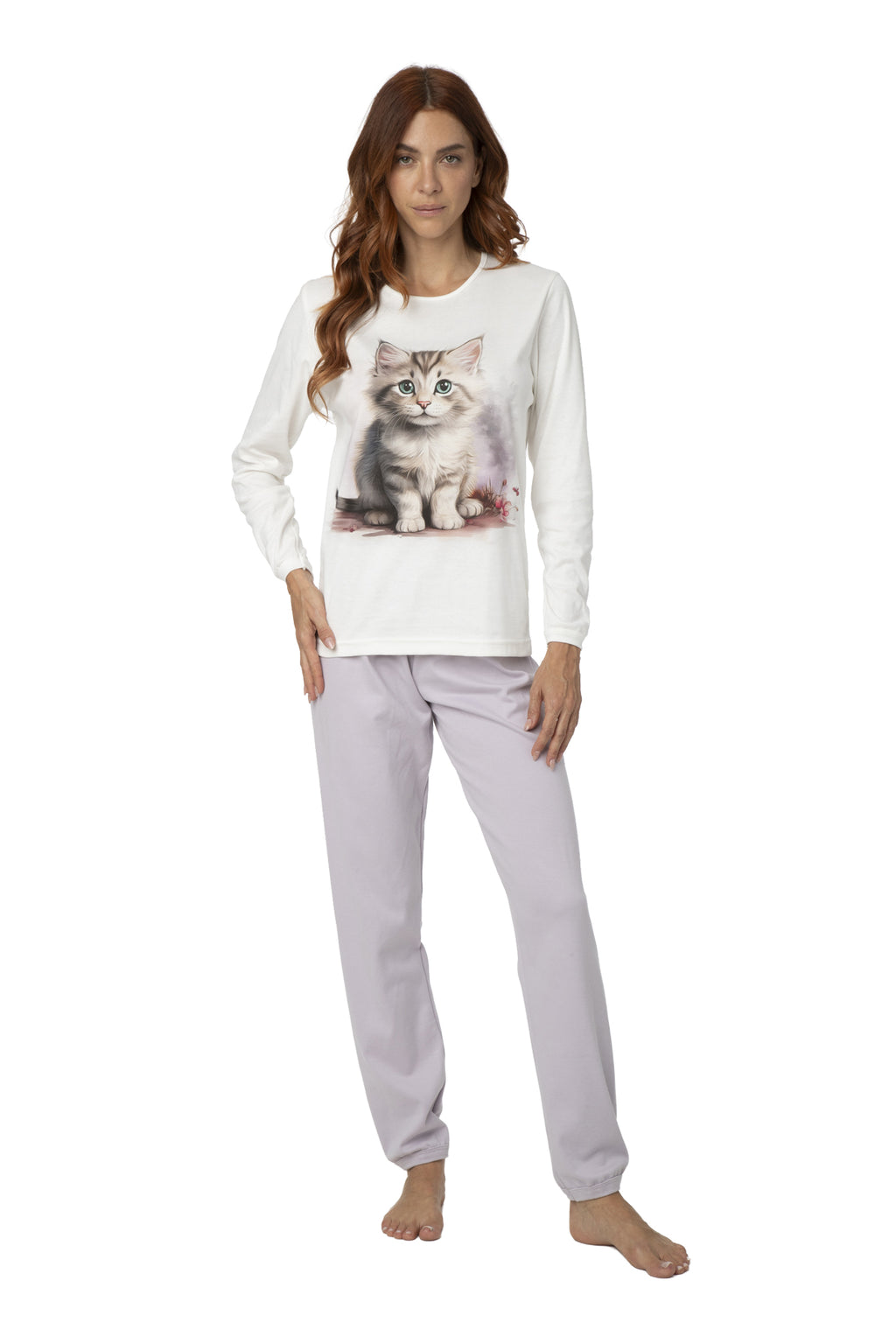 Pigiama Gattino in 100% Cotone Interlock – Made in Italy