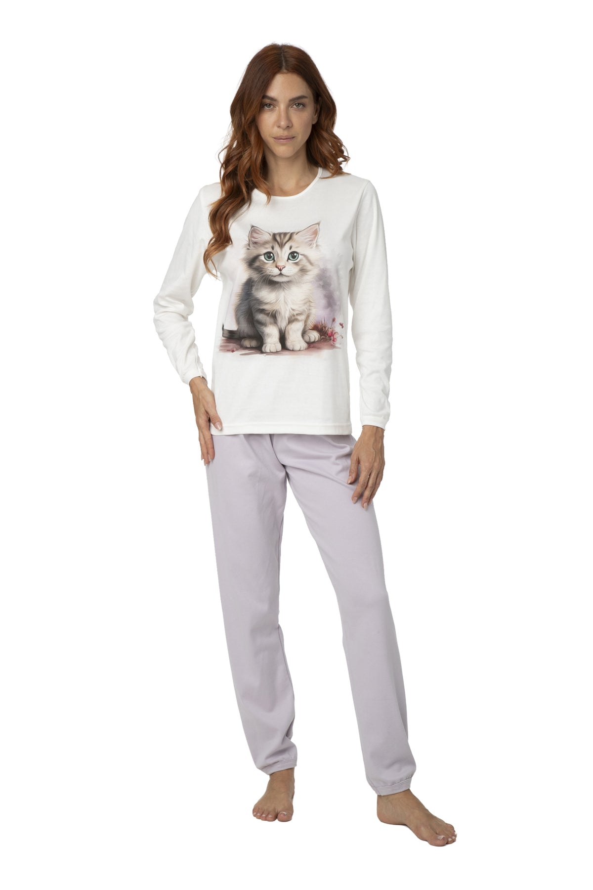 Pigiama Gattino in 100% Cotone Interlock – Made in Italy