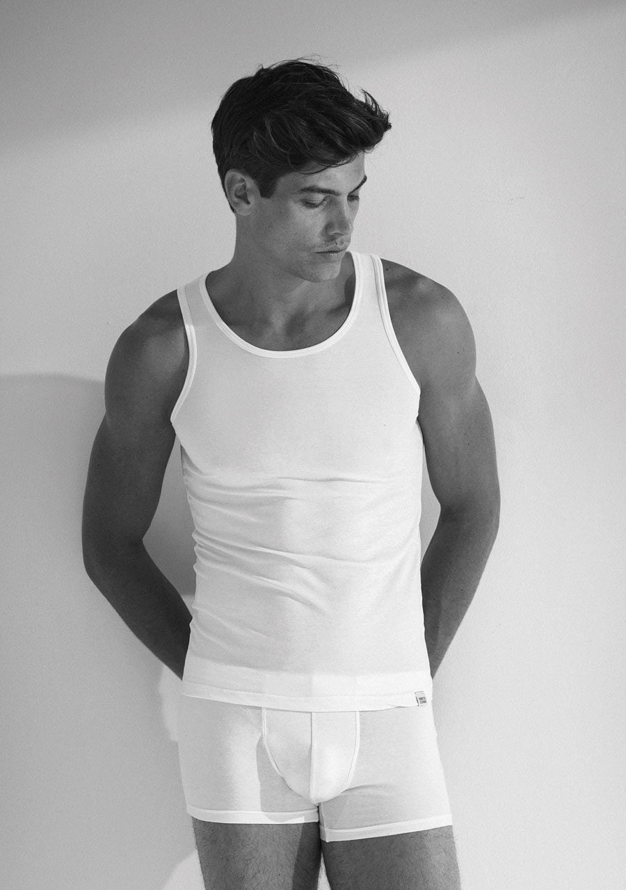 3 pezzi canotta cotone elasticizzato