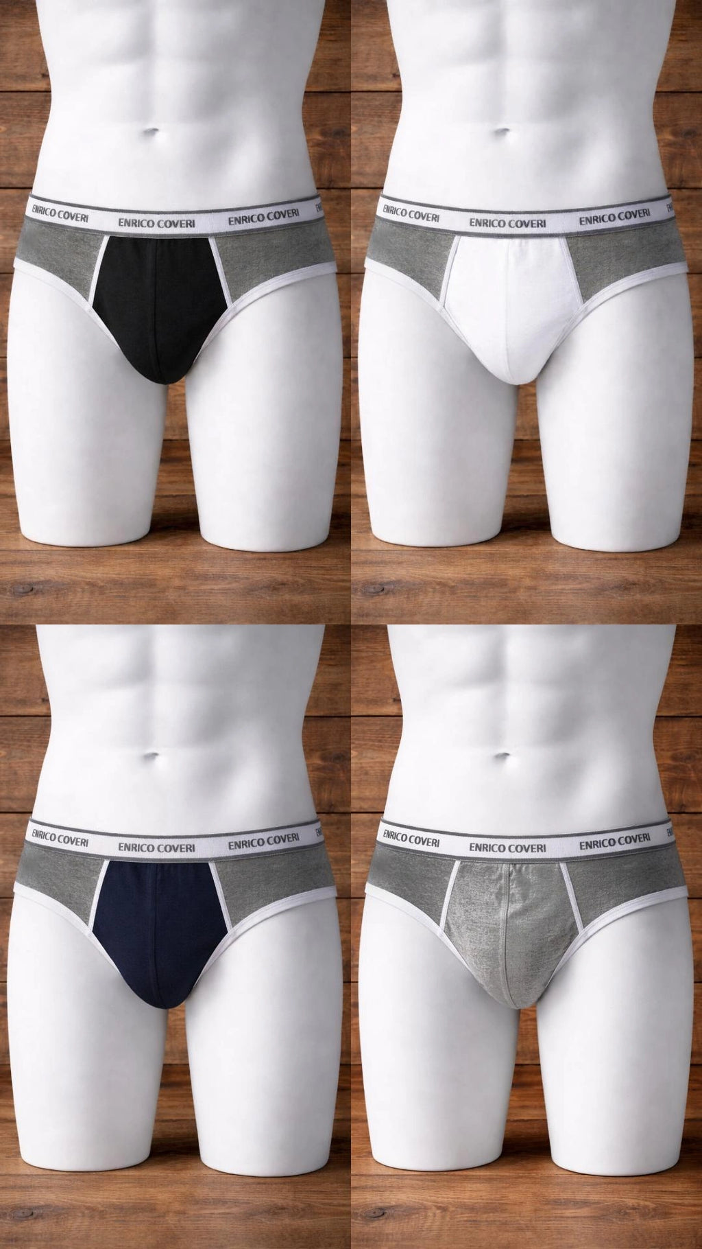 4 Pezzi Slip Erico Coveri bicolore