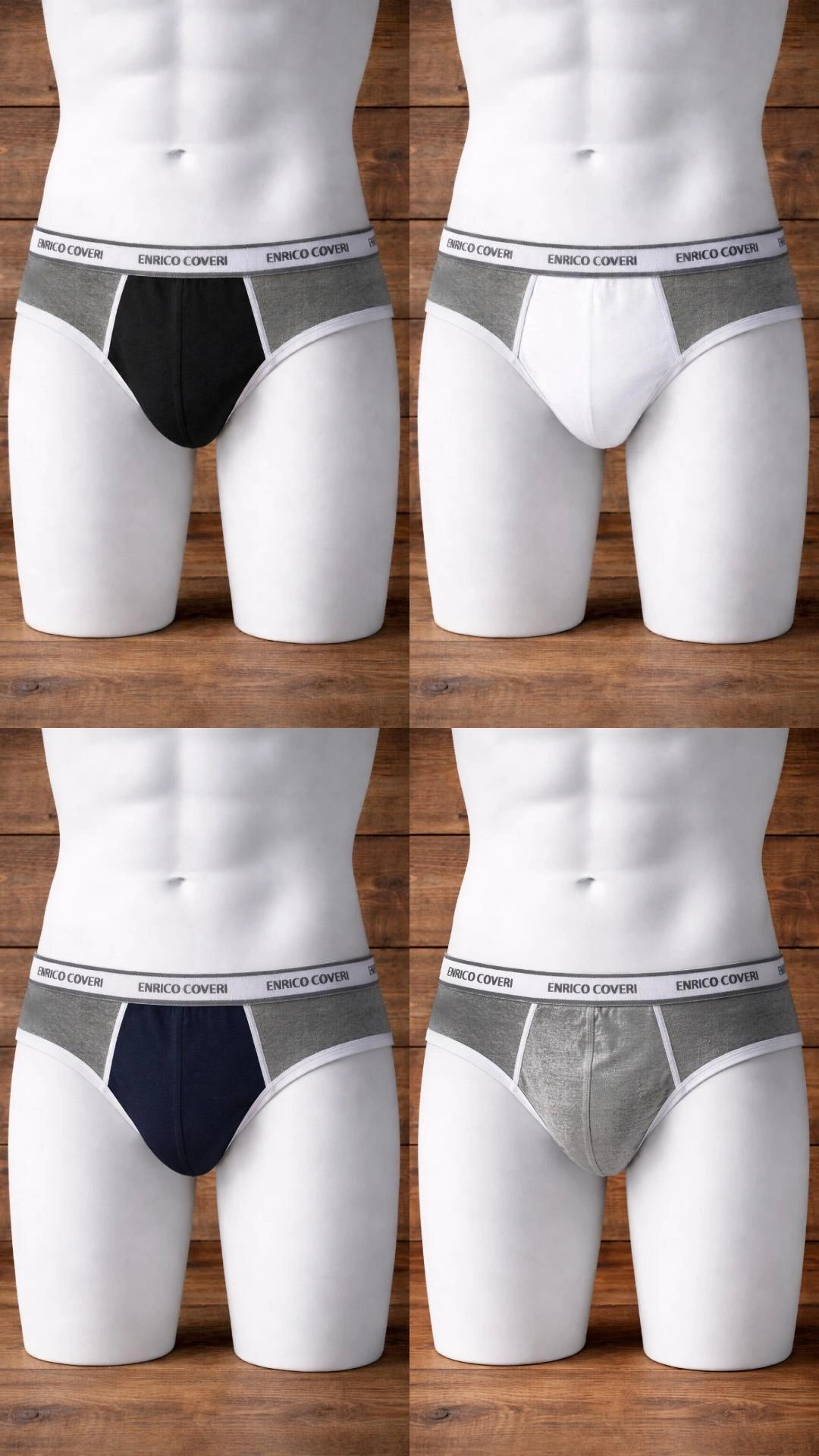 4 Pezzi Slip Erico Coveri bicolore