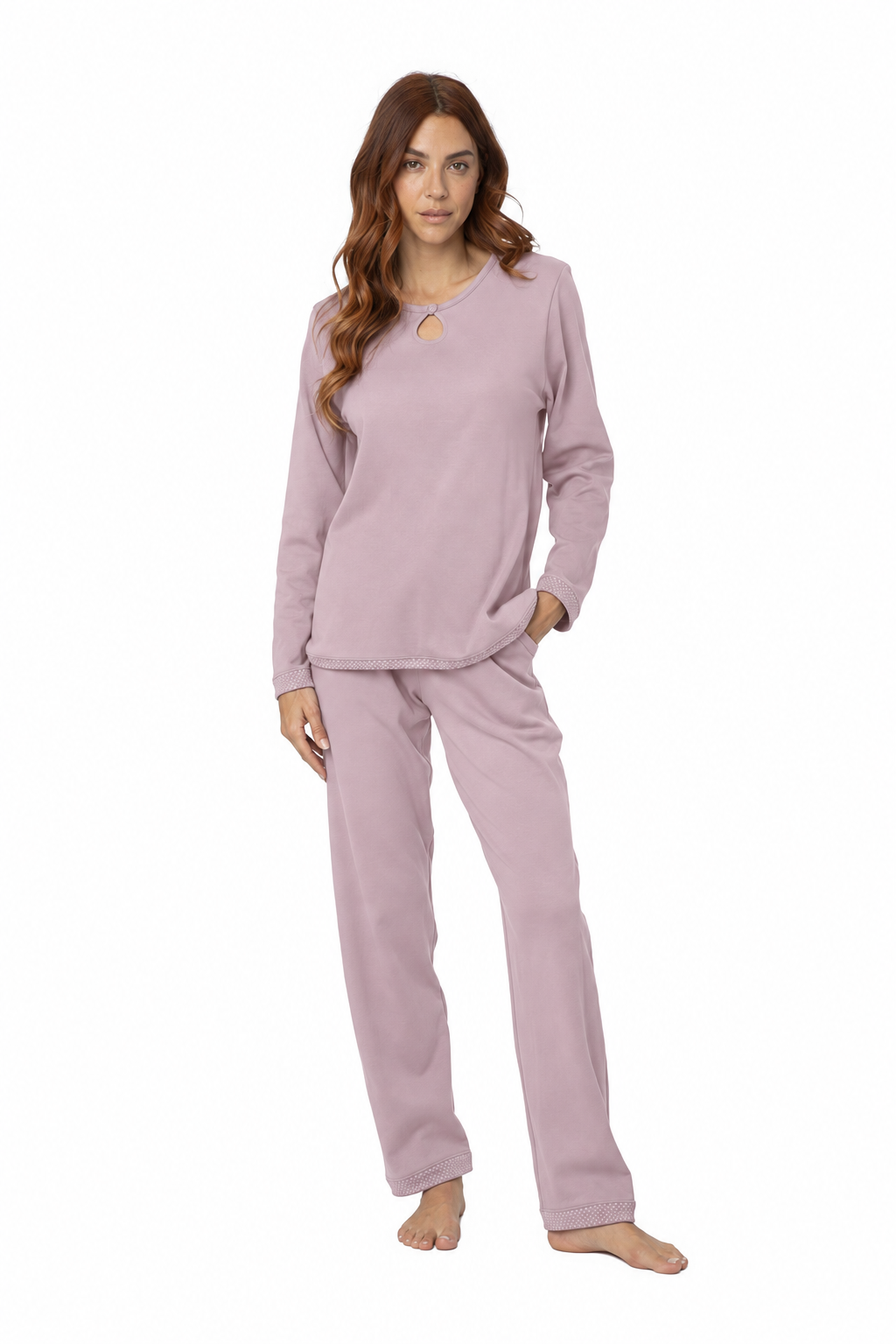 Pigiama Interlock 100% Cotone con Scollo a Goccia – Made in Italy