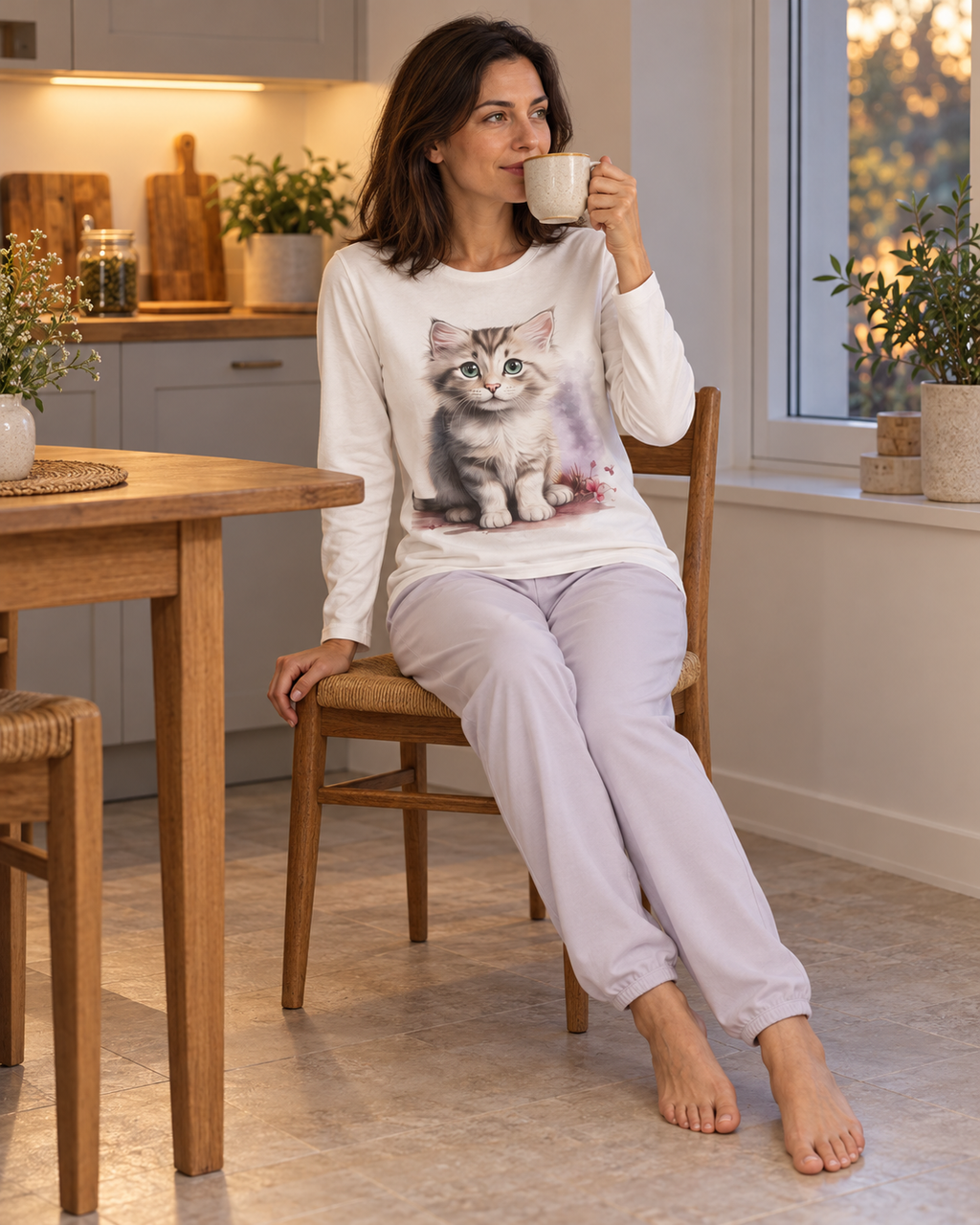 Pigiama Gattino in 100% Cotone Interlock – Made in Italy