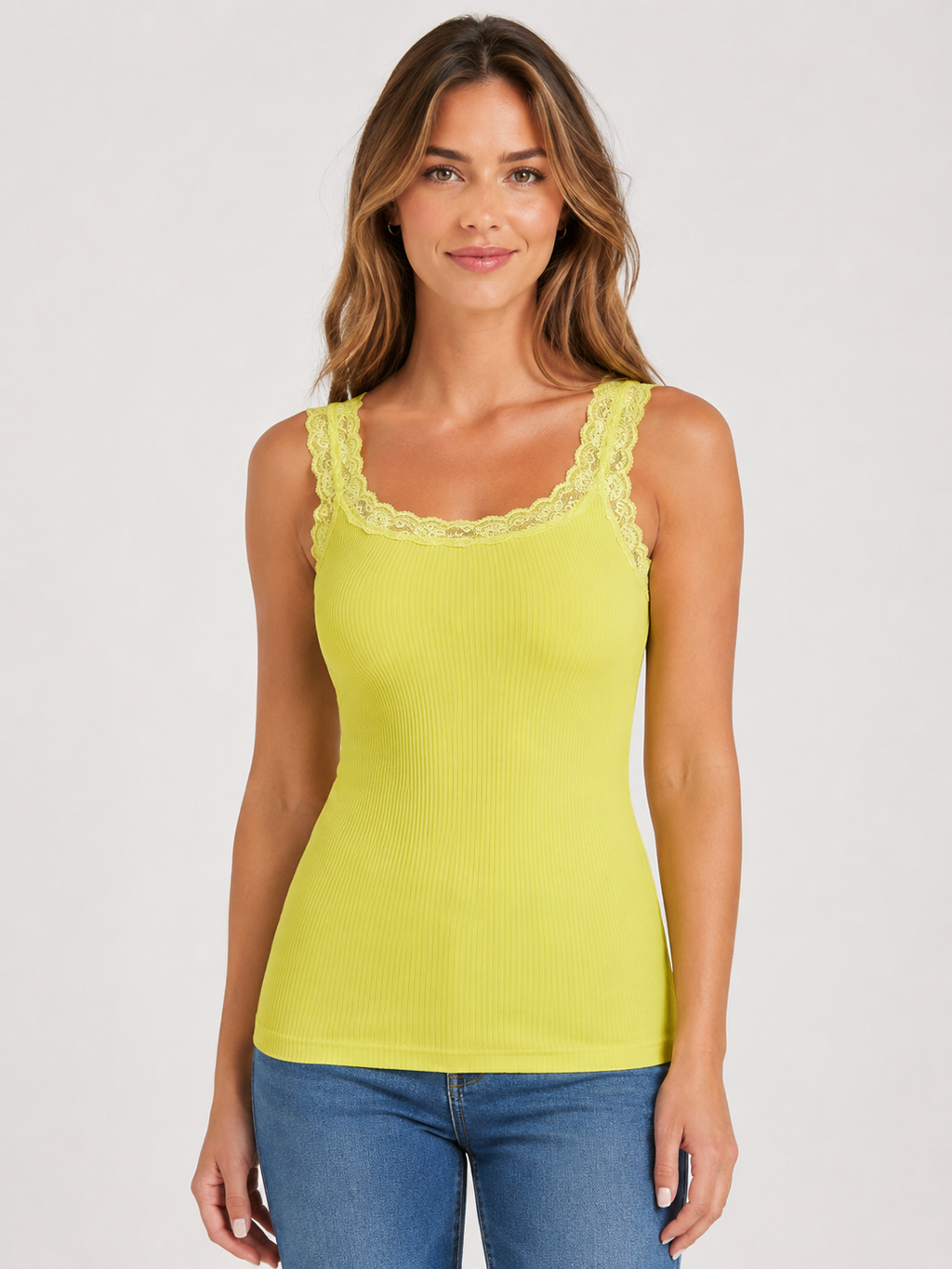 Top Cotone Plissé costina in Pizzo - Made in Italy