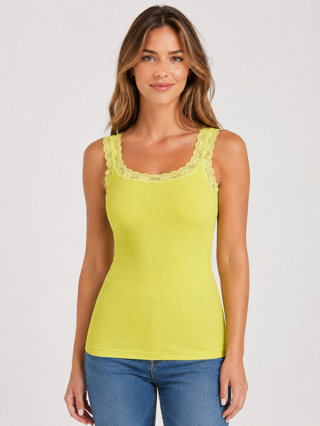 Top Cotone Plissé costina in Pizzo - Made in Italy