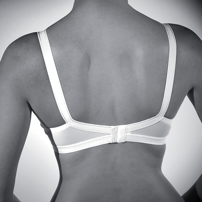 Reggiseno incrociato in pizzo con cuciture invisibili
