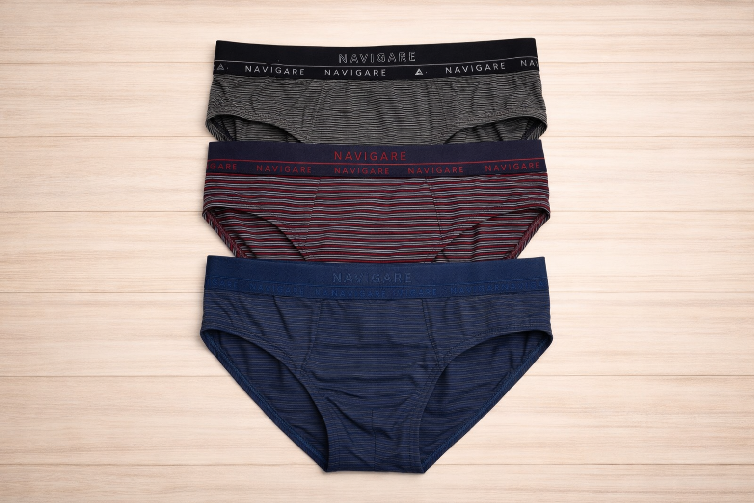 3 Pezzi Slip Navigare Rigati