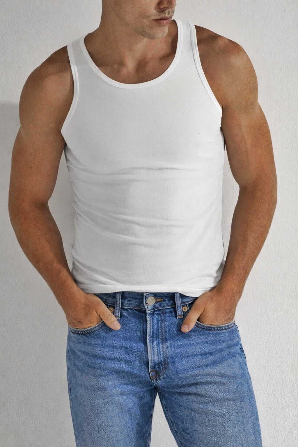 3 pezzi canotta cotone elasticizzato