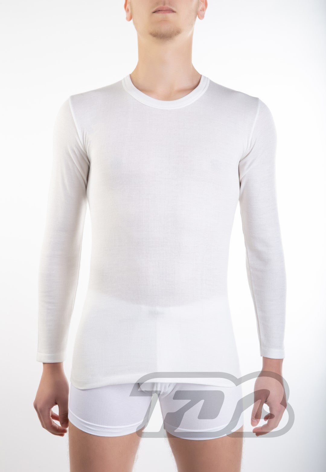 Manica lunga girocollo Lana Cotone