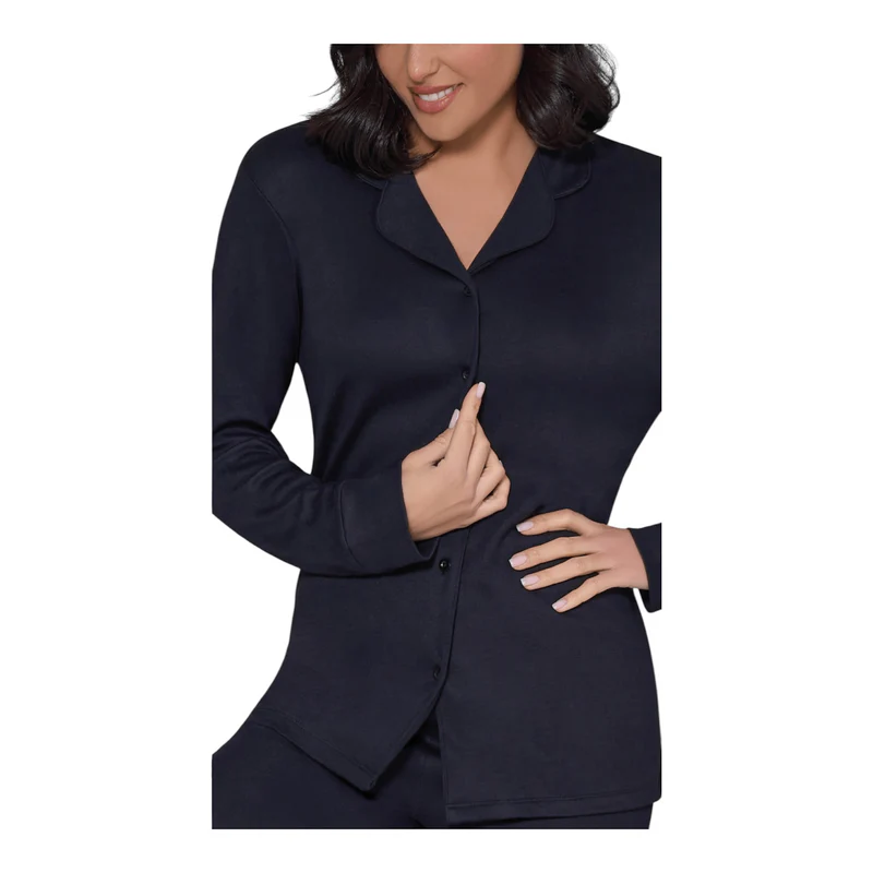 Pigiama Donna Lungo Modal Aperto Davanti e Pizzo Love and Bra