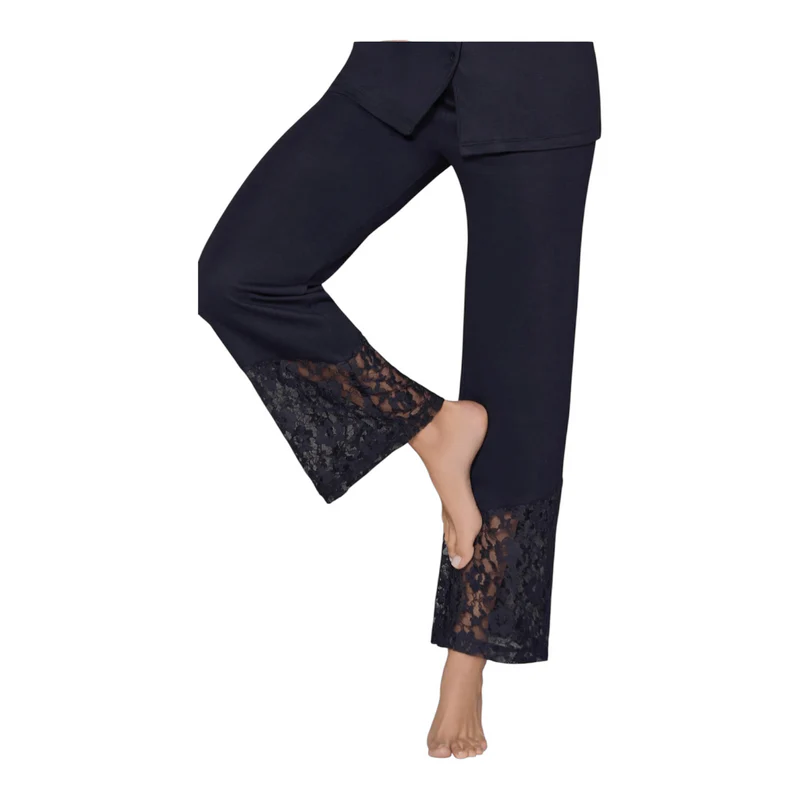 Pigiama Donna Lungo Modal Aperto Davanti e Pizzo Love and Bra