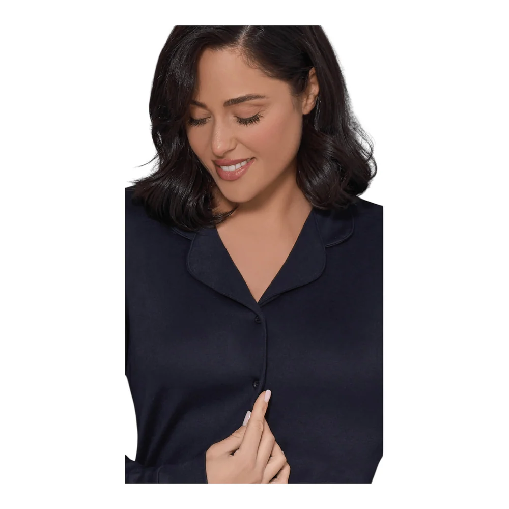 Pigiama Donna Lungo Modal Aperto Davanti e Pizzo Love and Bra