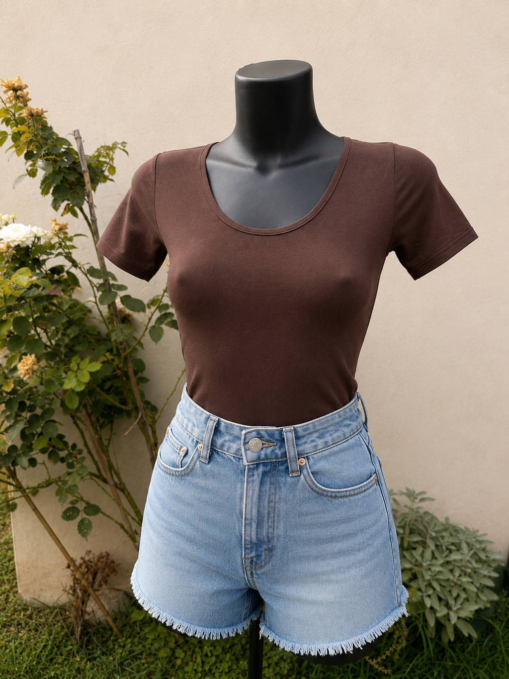 T-shirt donna in Micromodal aderente – Tramonte Made in Italy