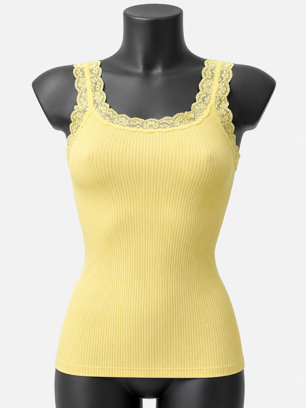 Top Cotone Plissé costina in Pizzo - Made in Italy