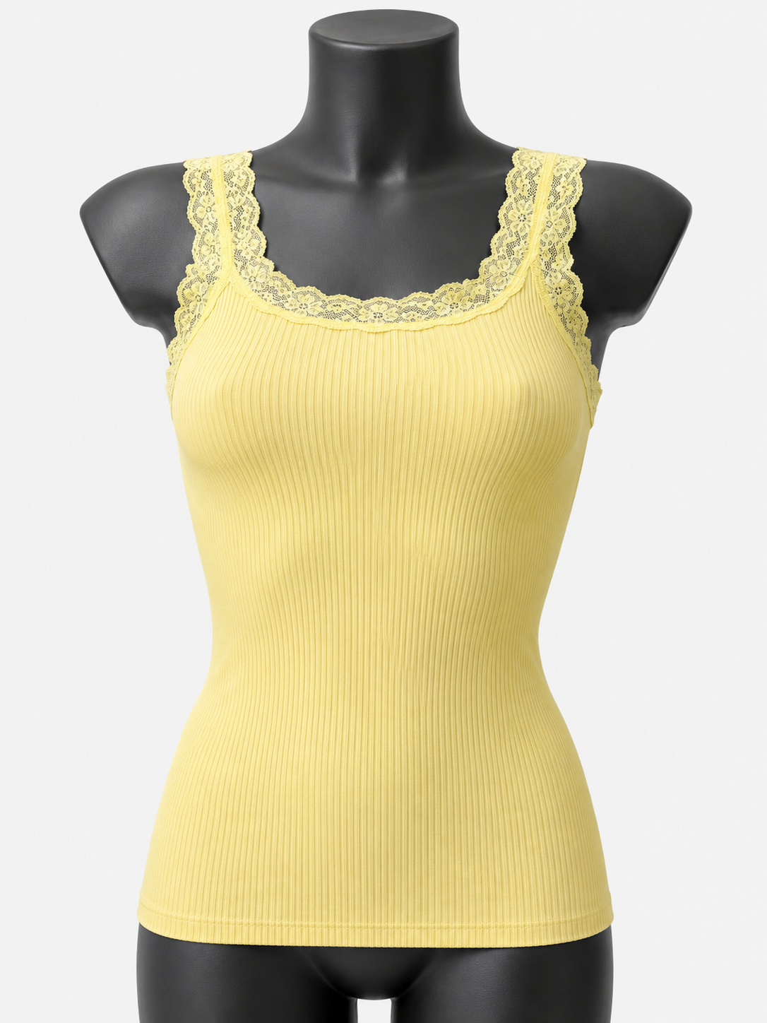 Top Cotone Plissé costina in Pizzo - Made in Italy