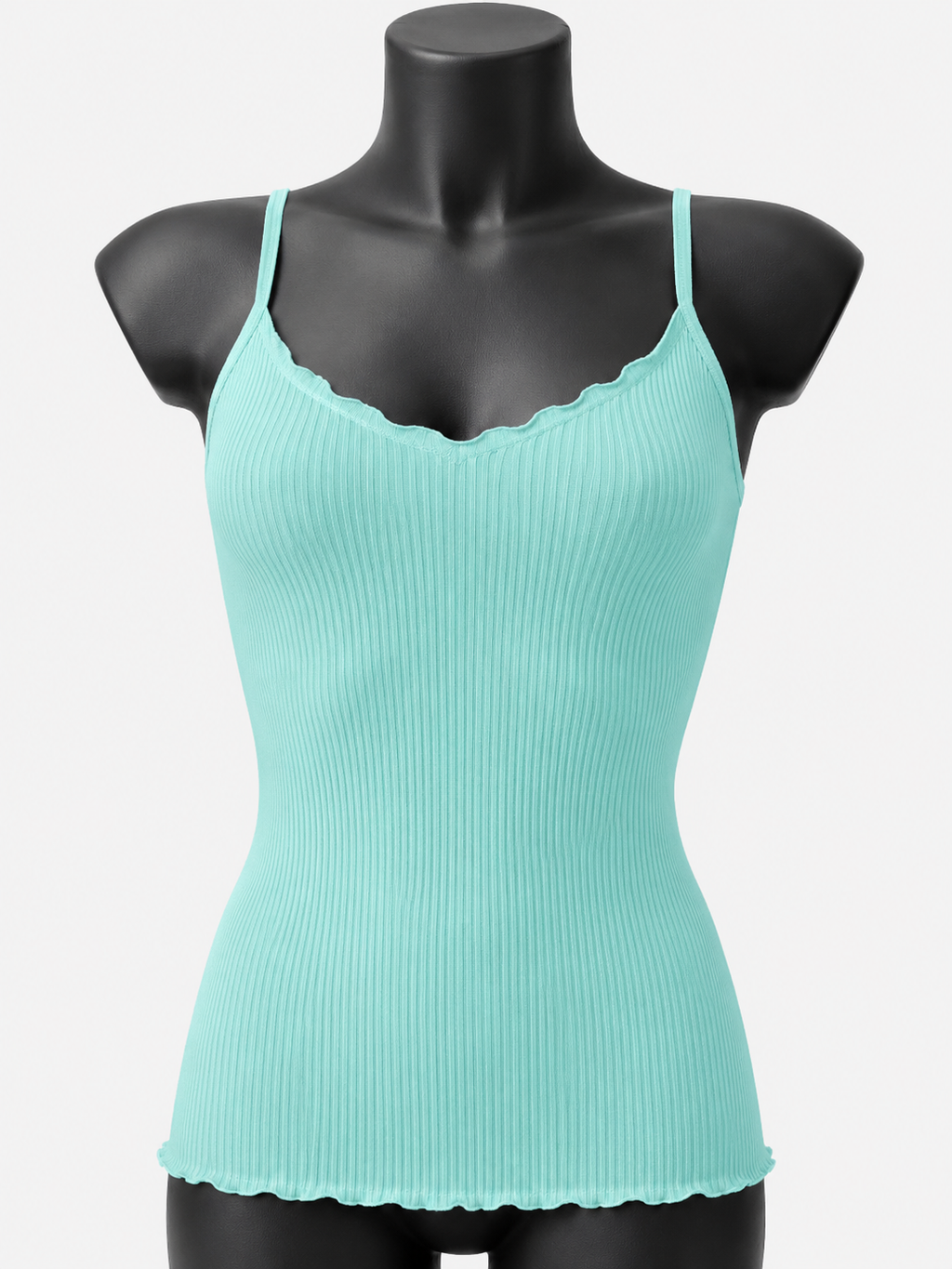 Top in Cotone Plissé con Orlo Lattuga – Made in Italy